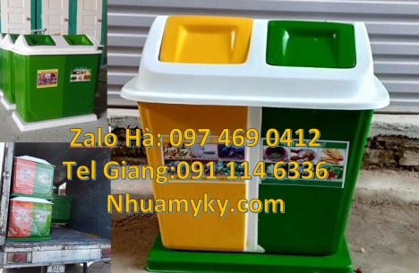 Thùng rác bập bênh, Thùng rác nhựa duy tân thùng rác 3 ngăn, thùng rác 60 lít 120 lít, sọt rác 240l
