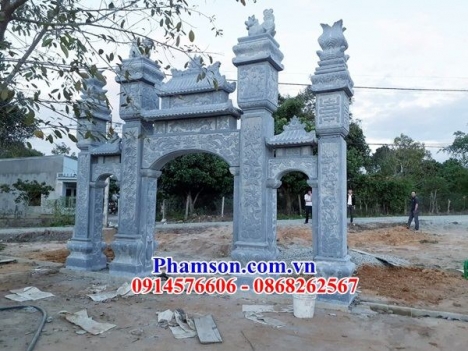 Xây cổng nhà thờ gia tộc tổ tiên bằng đá đẹp