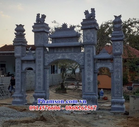 Xây cổng nhà thờ gia tộc tổ tiên bằng đá đẹp