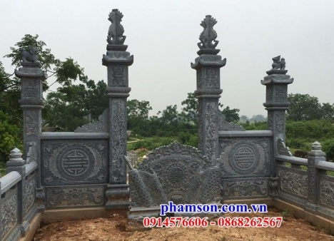 Xây lan can tường rào bằng đá đẹp hợp phong thuỷ