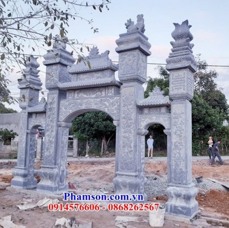 Xây cổng nhà thờ gia tộc tổ tiên bằng đá đẹp