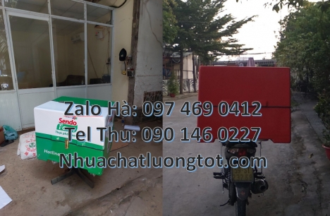thùng chở mỹ phẩm, Thùng ship hàng giữ nhiệt, Thùng hàng sau xe máy, Thùng giữ nhiệt, thùng giao hàn