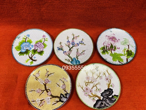 Giao lưu bộ đĩa pháp lam đồng âu