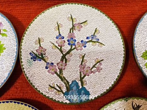 Giao lưu bộ đĩa pháp lam đồng âu