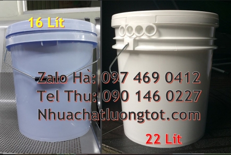 Xô nhựa nắp rót 20 lít. Nơi bán Thùng nhựa 18 lít nắp chiết rót, Vỏ thùng đựng sơn 19 l