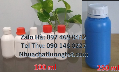 chai 250 ml đựng thuốc sâu, chai 500m chia vạch, bình nhựa 0.5 lít,Chai 50ml trắng sữa, Chai 500ml m