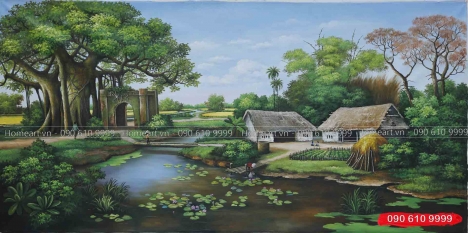 99 Mẫu Tranh Đồng Quê Đẹp Nhất 2022 - Home Art