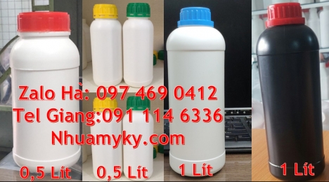 Chai nhựa 50ml 500ml đựng nông dược. Chai hdpe 100ml vuông, Chai nhựa 1l đựng phân bón, chai hdpe gi