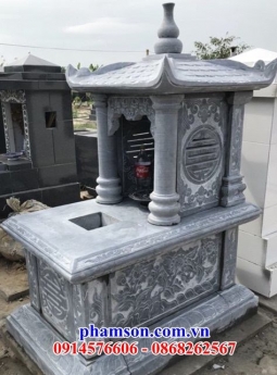 Mẫu mộ đá xanh một mái đẹp tại cần thơ cà mau