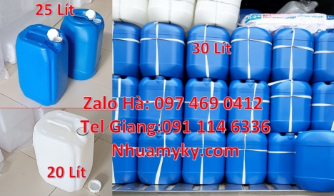 can 25l trắng, can nhựa 25 lít đựng axit, can nhựa 30 lít đựng thực phẩm, can nhựa 5 lít trong, can