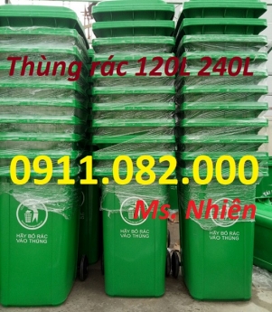 Sỉ giá rẻ số lượng thùng rác 120L 240L 660L giá rẻ tại vĩnh long, thùng rác nắp kín đủ màu- lh 0911