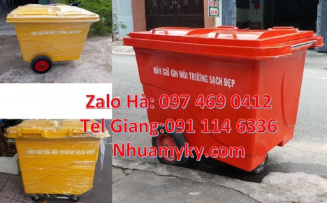 xe thu gom rác 3 bánh lớn, bán sỉ xe rác 660l Xe thu gom rác 660 lít bánh nhỏ, Xe gom rác 660l, xe