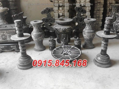 Mẫu bộ bát lư hương đá đẹp phú yên quảng ngãi bình định – bình bông lọ hoa đĩa đèn nến