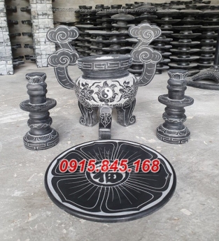 Mẫu bộ bát lư hương đá đẹp phú yên quảng ngãi bình định – bình bông lọ hoa đĩa đèn nến