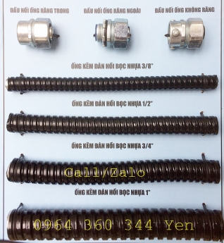 Ống ruột gà lõi thép bọc nhựa PVC đen đường kính phi 1