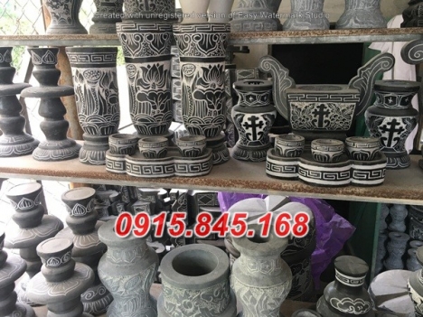 Mẫu bộ bát lư hương đá đẹp phú yên quảng ngãi bình định – bình bông lọ hoa đĩa đèn nến