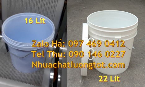 Xô nhựa nắp rót 18 lít, thùng nhựa vuông 18 lít, Xô nhựa Vỏ thùng đựng sơn 20 lít, Vỏ thùn