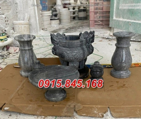 Mẫu bộ bát lư hương đá đẹp phú yên quảng ngãi bình định – bình bông lọ hoa đĩa đèn nến