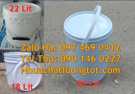 Xô nhựa nắp rót 18 lít, thùng nhựa vuông 18 lít, Xô nhựa Vỏ thùng đựng sơn 20 lít, Vỏ thùn