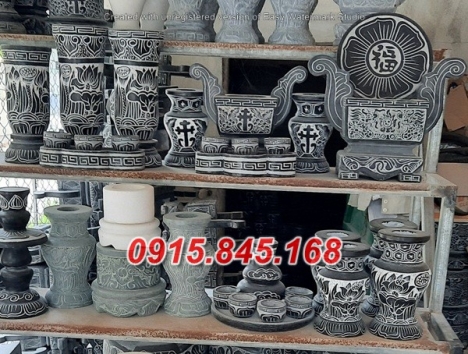 Mẫu bộ bát lư hương đá đẹp phú yên quảng ngãi bình định – bình bông lọ hoa đĩa đèn nến