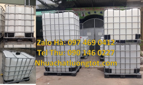 Thùng nhựa dung tích lớn, tank nhựa ibc 1 khối, bồn nhựa 1000 lít đựng hóa chất, Bồn IBC1000 lít đựn