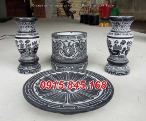 Mẫu bộ bát lư hương đá đẹp phú yên quảng ngãi bình định – bình bông lọ hoa đĩa đèn nến