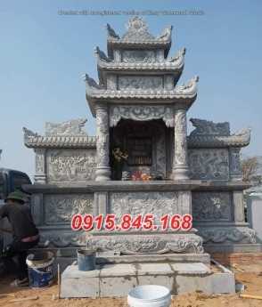 Mẫu mộ đá ba mái để tro cốt đẹp nhất vĩnh long