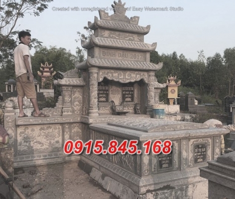 Mẫu mộ đá ba mái để tro cốt đẹp nhất vĩnh long