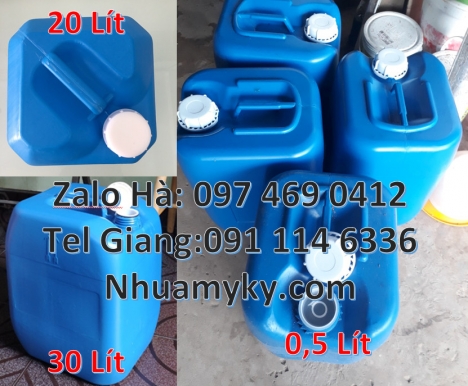 can nhựa 18 lít đựng hóa chất, can nhựa 1 lít đựng phẩm màu, can dẹp 30 lít đựng thuốc thú y giá re