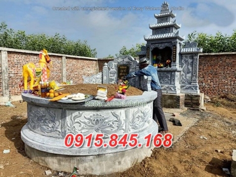 Mẫu mộ đá đẹp cần thơ - mộ đá hình tròn an giang