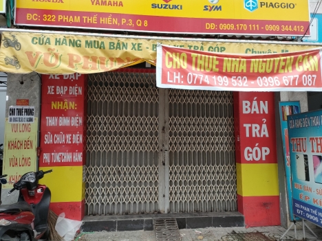 Cho thuê nhà mặt tiền 322 Phạm Thế Hiển P3 Q8