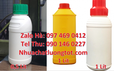 Chai 1000ml đựng hóa chất, Chai 30ml đựng mẫu thử, bình nhựa 0.5 lít,chai nhựa 50ml đựng nông dược,