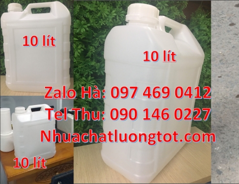 Can đựng thực phẩm, Bán can 10l đựng nước cất, Can 2l hdpe vòi nhấn đựng axit, Can 1l quay đựng phân