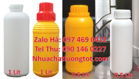 Chai 1000ml đựng hóa chất, Chai 30ml đựng mẫu thử, bình nhựa 0.5 lít,chai nhựa 50ml đựng nông dược,