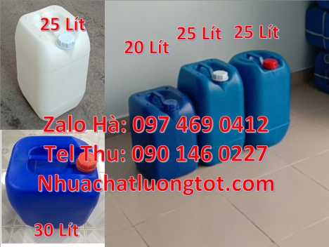 Can vuông 25l đựng phân bón, can 25l trắng, Can dẹp 30l đựng sữa tươi, Can nhựa 25 lít đựng nông dượ