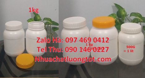 Hủ nhựa 500gr vuông đựng axit Hũ nhựa 2kg hdpe, Hũ 0.5kg lùn, Hũ đựng nông dược, Hũ nhựa 500gr đựng