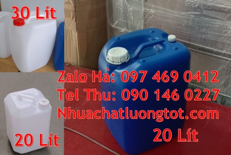 Can vuông 25l đựng phân bón, can 25l trắng, Can dẹp 30l đựng sữa tươi, Can nhựa 25 lít đựng nông dượ