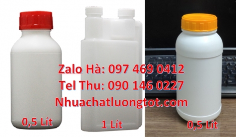 Chai 1000ml đựng hóa chất, Chai 30ml đựng mẫu thử, bình nhựa 0.5 lít,chai nhựa 50ml đựng nông dược,