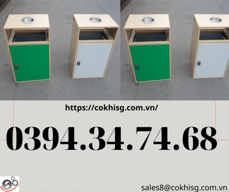 Thùng rác inox có gạt tàn