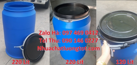Phuy nhựa 30 lít, Thùng phuy nhựa 150 lít nắp mở Giá bán thùng phi nhựa 200l, Thùng Phuy Nhựa 220 l