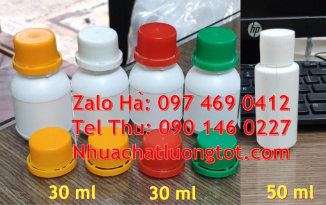 Chai 30ml cao cấp, Chai nhựa tròn, Chai 50ml cao cấp Cung cấp chai nhựa 250ml 500ml giá sỉ. Chai nh