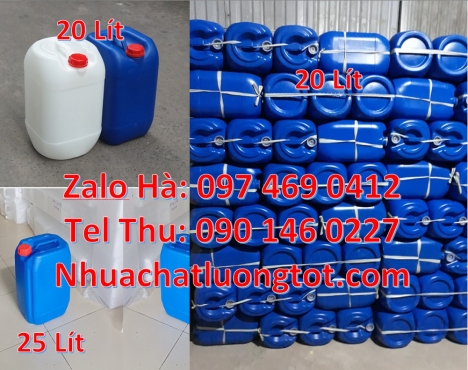 Can vuông 25l đựng phân bón, can 25l trắng, Can dẹp 30l đựng sữa tươi, Can nhựa 25 lít đựng nông dượ