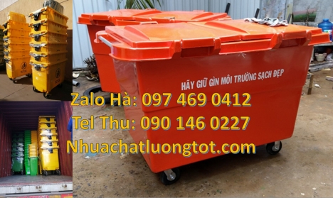 xe thu gom rác 660l 1000l, Xe thu gom rác 660l 3 bánh hơi, xe thu gom rác giá rẻ, địa điểm bán xe ch
