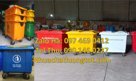 xe thu gom rác 660l 1000l, Xe thu gom rác 660l 3 bánh hơi, xe thu gom rác giá rẻ, địa điểm bán xe ch