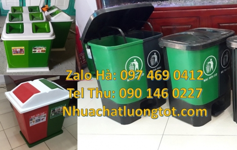 Thùng Rác 2 Ngăn giá rẻ, sọt đựng rác, Thùng rác nhựa duy tân, thùng nhựa đựng rác thải, Thùng rác 2