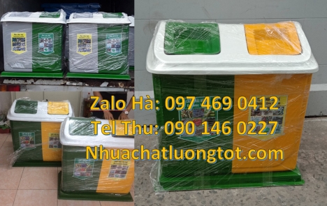 Thùng Rác 2 Ngăn giá rẻ, sọt đựng rác, Thùng rác nhựa duy tân, thùng nhựa đựng rác thải, Thùng rác 2