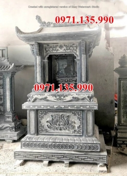 long an 031 mẫu lầu thờ hũ lọ cốt dòng họ đẹp bằng đá