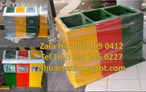 Thùng Rác 2 Ngăn giá rẻ, sọt đựng rác, Thùng rác nhựa duy tân, thùng nhựa đựng rác thải, Thùng rác 2