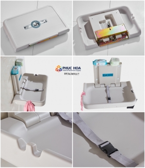 Kệ thay tã bỉm treo tường thông minh cho bé khu công cộng