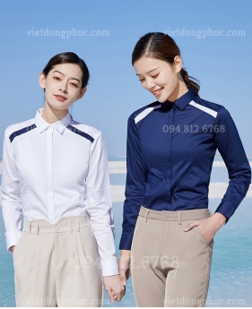 Mẫu sơ mi nữ đồng phục chất lượng tốt, kiểu dáng thời trang, giá rẻ